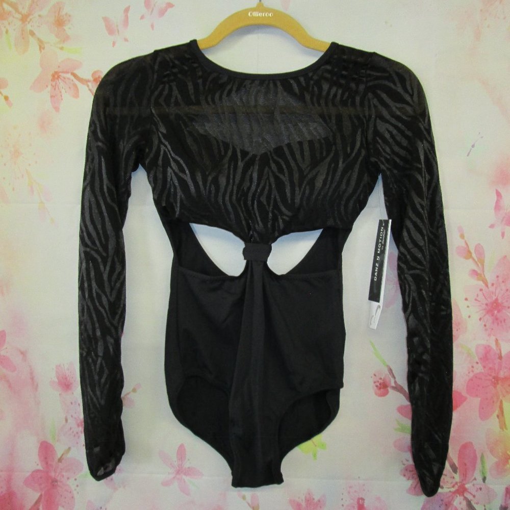 Leotard New DanzNMotion Size SA MA LA Womens Dance Ballet Gymnastics Black Lace